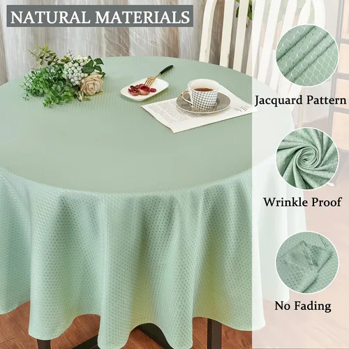 Miniatura 3 de Mantel redondo de poliéster resistente al agua y las manchas, lavable, mantel de tela para mesa de cocina y comedor