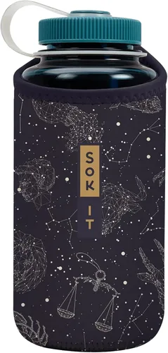 Miniatura 133 de Sok It BotlSok Funda para botella de agua con cubierta de neopreno aislante (Floral abstracto, se ajusta a CamelBak o Nalgene de 12 onzas)