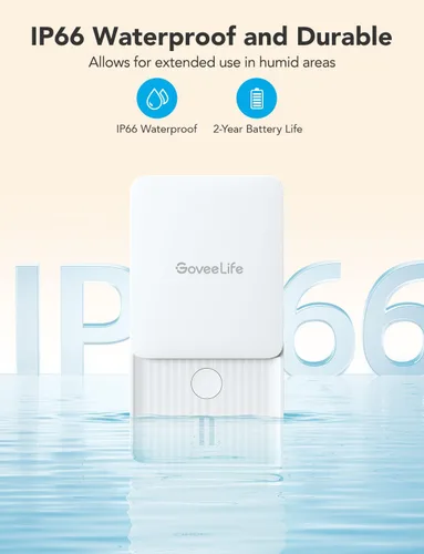 Miniatura 7 de GoveeLife Premium Detector inteligente de fugas de agua 2 con rango ultralargo de 1968 pies, sensor de agua wifi con SMS/Email/APP Push y alarma