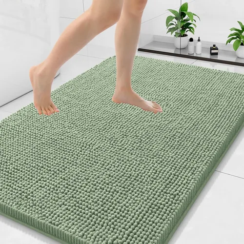 Miniatura 30 de Arotive Alfombras de baño de felpilla extrasuaves y absorbentes, de 24 x 16 pulgadas, lavables a máquina, parte trasera de goma antideslizante