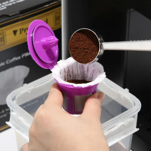 Miniatura 3 de Pro Mael Filtros desechables de taza K, papel de filtro de café para cafeteras Keurig de una sola porción 1.0 y 2.0, uso con cápsulas K Cup Blanco