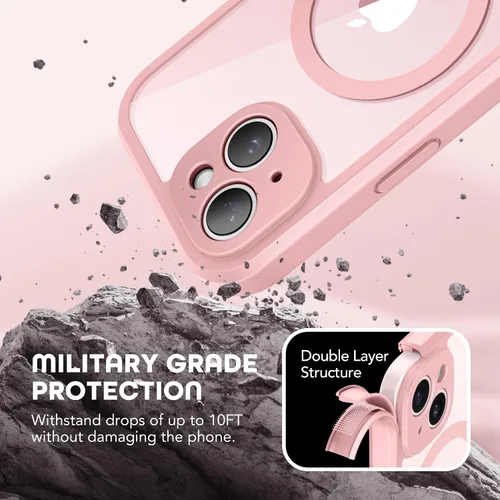 Miniatura 6 de TIESZEN Funda para iPhone 15, compatible con MagSafe, protector de pantalla de privacidad integrado y protección de cámara, antiespía, cuerpo