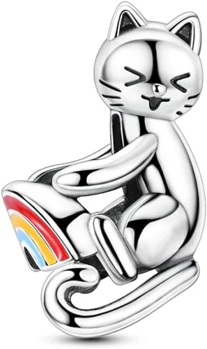 Miniatura 60 de Pulsera y collar de plata de ley 925 con dije de corazón, mariposa, loto, avión, viaje, lindo gato, cuentas, regalo para mujer