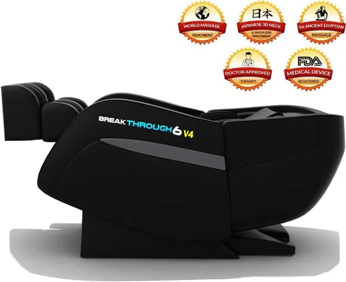 Miniatura 7 de Silla de masaje 3D reclinable 6 v4 Gravedad cero con calefacción Masajeador de cuerpo completo Shiatsu de tejido profundo Estiramiento de yoga