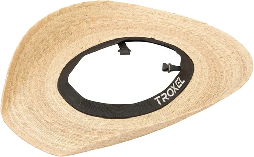 Troxel Horse Riding Straw Equestrian Helmet Visor, Lightweight, Full Shade Palm Leaf Design, Detachable Sun Protection Horses Brim, Natural