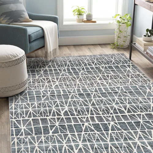 Miniatura 16 de Alfombra vintage lavable, de estilo bohemio, de 6 x 9 pies, para sala de estar, dormitorio, cocina, suave, antideslizante, plegable