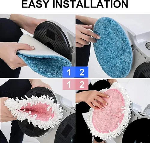 Miniatura 4 de Almohadillas eléctricas para trapeador, almohadillas giratorias de 7.28 pulgadas, almohadilla redonda de repuesto para fregona para limpieza