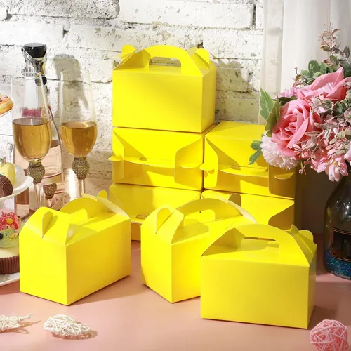 Miniatura 4 de 36 cajas de regalo de fiesta, cajas de regalo de papel a dos aguas con asas para cumpleaños, boda, ducha, suministros de fiesta de Navidad, 6 x 3.5