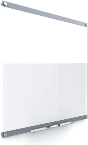 Quartet Pizarra blanca de cristal, pizarra magnética de borrado en seco, 3 x 2 pies, con plantillas personalizables, superficie blanca de borrado en