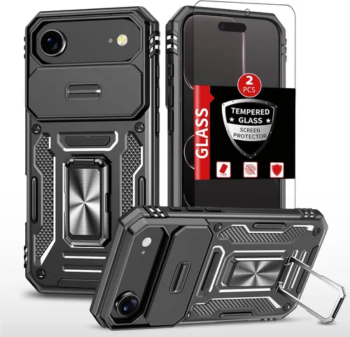 Miniatura 22 de Funda para iPhone 12 Pro Max con 2 protectores de pantalla, cubierta deslizante integrada para cámara para 12Pro Max, funda para teléfono