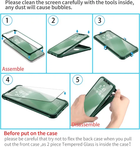 Miniatura 7 de ORETECH Funda para iPhone XR, con [2 x Protectores de Pantalla] [Prueba de Caídas de Grado Militar de 10 Pies] [Protección de Cámara] 360° A Prueba