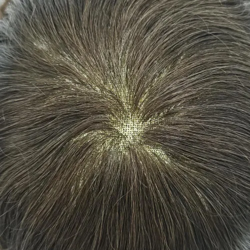 Miniatura 4 de Sistema de reemplazo de cabello de encaje francés para hombre, piezas de cabello de aspecto natural, color negro, marrón, rubio, gris, protesis
