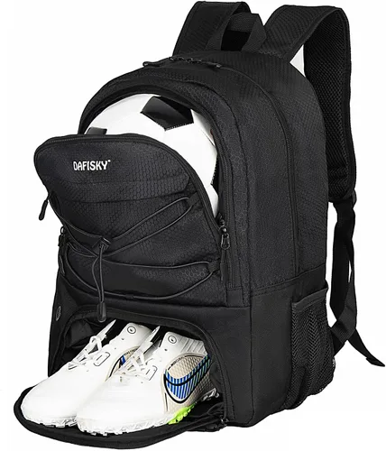 DAFISKY Mochila de fútbol juvenil – Bolsa de fútbol con zapatos y compartimento para pelotas Bolsa deportiva para baloncesto, voleibol, fútbol