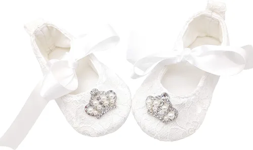Miniatura 2 de Glamulice Conjunto de zapatos y diadema para recién nacidos, para bautizo, bautizo, sesión de fotos, comunión, para recién nacidos