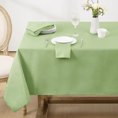 Miniatura 13 de Softalker - Mantel jacquard rectangular, diseño en espiral, resistente al agua y a las manchas, antiarrugas, tela de mesa pesada y libre de arrugas