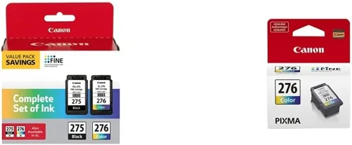 Canon Paquete múltiple de cartuchos de tinta de color PG-275/CL-276, compatible con impresoras PIXMA TS3520, TS3522 y TR4720