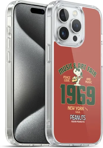 Miniatura 61 de Head Case Designs Funda de gel Woodstock 50th con licencia oficial de Peanuts Snoopy Guitar 1969 [protección de grado militar] compatible con Apple