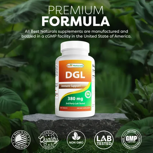 Miniatura 5 de Best Naturals DGL masticable 380 mg 180 comprimidos (180 unidades (paquete de 2))