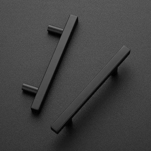 Miniatura 2 de Ravinte Paquete de 1 tirador cuadrado de 6 pulgadas de acero inoxidable negro mate para cajones de cocina, manijas de gabinete de 6 pulgadas