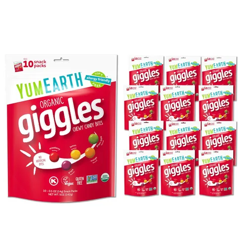 Miniatura 13 de YumEarth Organic Giggles - Caramelos masticables aptos para alérgicos (los 9 mejores gratis), sin colorantes artificiales, sin OMG, sin gluten
