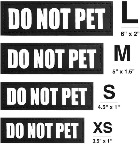 Miniatura 4 de Fairwin Parches para perros Do Not Pet - Etiquetas reflectantes extraíbles para chaleco de servicio para arnés de perro
