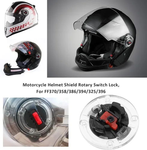 Miniatura 4 de 1 par de lentes de clip para casco de motocicleta, con clip, interruptor giratorio, compatible con LS2 lente de casco FF370 FF396 FF394 FF358 FF386