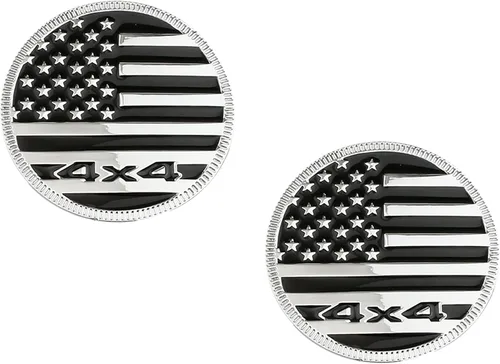 Miniatura 11 de Insignia Squatch estilo bandera de EE. UU., emblema de letras 4×4 de metal para auto, compatible con Jeep Wrangler Cherokee y varios autos