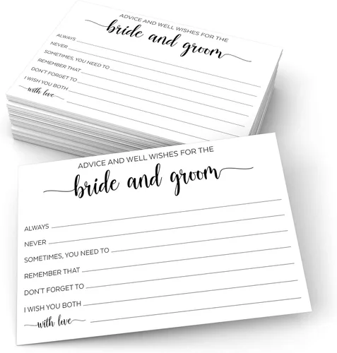 Miniatura 24 de 321Done Advice & Wishes for the Mr & Mrs, 4 x 6 pulgadas, color blanco (50 tarjetas), hecho en Estados Unidos, consejos de boda para novia, novio