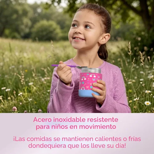 Miniatura 4 de Bentgo Kids Tarro de Comida de Acero Inoxidable - Contenedor de Alimentos Calientes o Fríos de 11oz a Prueba de Fugas con Doble Aislamiento