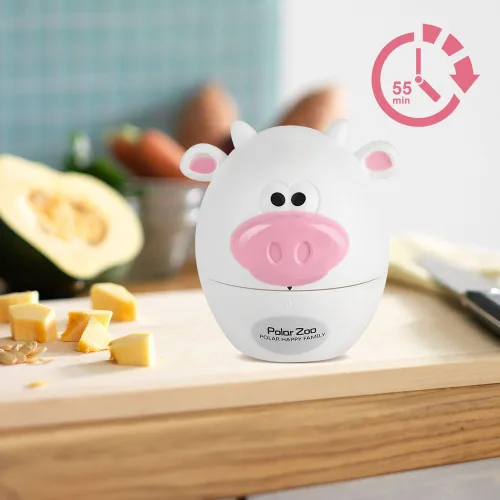 Miniatura 5 de Temporizador mecánico de cocina con formas de animales lindos mecánicos, suministros de cocina de 55 minutos, temporizador de dibujos animados