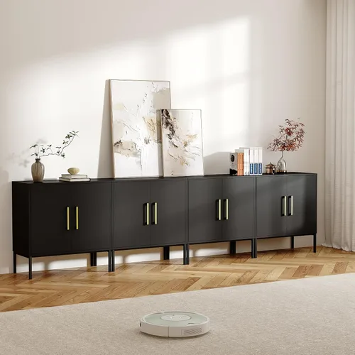 Miniatura 10 de LYNSOM Gabinete de Almacenamiento con Puertas, Juego de 3, Gabinete Buffet Moderno con Almacenamiento, Aparador de Cocina Buffet, Gabinete de Acento