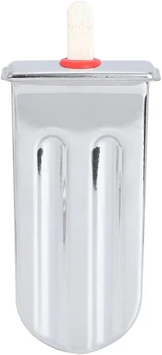 Miniatura 8 de Molde de paletas de acero inoxidable, moldes para paletas de hielo con estante, 55 palitos de bambú, cepillo de limpieza, 10 bolsas de burbujas (A)