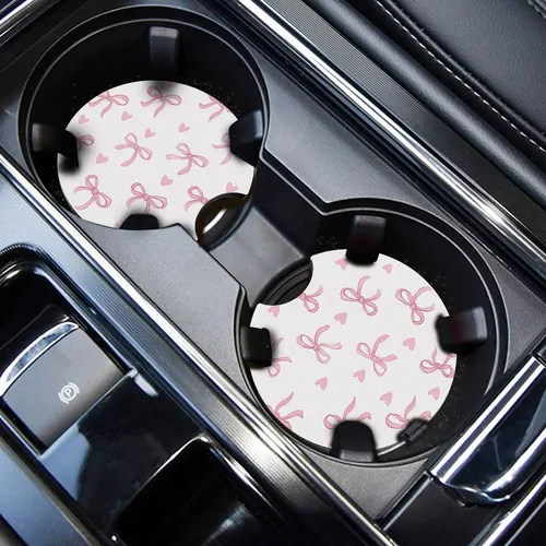 Miniatura 15 de WOCOCN Posavasos para automóvil, portavasos para automóvil, 2.75 pulgadas, antideslizantes y absorbentes, bonitos accesorios interiores para Negro