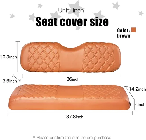 Miniatura 5 de Fundas para Asiento de Carrito de Golf NOKINS Compatibles con Club Car Precedent/DS/EZGO RXV/TXT/Yamaha Drive, Almohada Trasera Estándar del Mercado