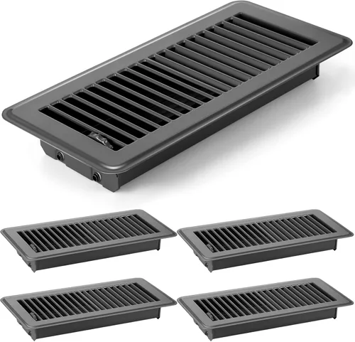 Miniatura 11 de 4 cubiertas de ventilación de piso de 10'', rejillas de piso de servicio pesado, cubiertas de ventilación de calor de metal con acabado a prueba