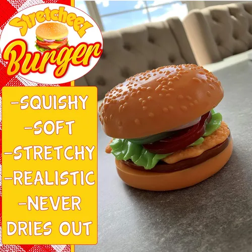 Miniatura 8 de Stretcheez Hamburguesa – Comida de juego para niños – Alimentos y coberturas elásticos – Mezcla y combina – Colecciónalos todos – Funciona