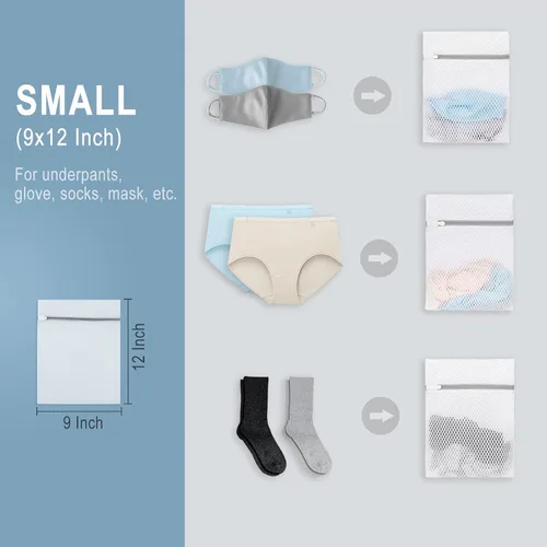 Miniatura 6 de Muchfun 3 bolsas de lavandería duraderas de malla de panal para prendas delicadas de 9 x 12 pulgadas (3 pequeñas) 36 ES Small