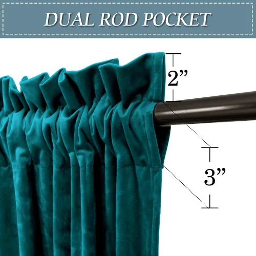 Miniatura 9 de RYB HOME Cortinas opacas de terciopelo para dormitorio, aislamiento térmico, privacidad, luz solar, bloqueo de calor, cortinas lujosas con bolsillo