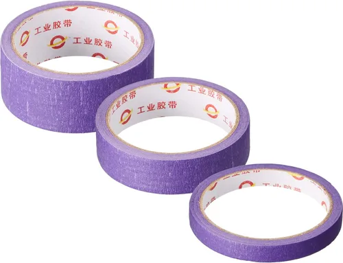 Miniatura 4 de Outus 3 rollos de cinta de manualidades púrpura de 45 yardas, cinta adhesiva extraíble multiusos para decoración de etiquetado de arte, bricolaje