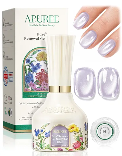 Miniatura 28 de APUREE Esmalte de uñas de gel fortalecedor: ámbar traslúcido Certificado USDA de base biológica Calidad de salón libre de HEMA Esmalte de gel
