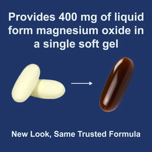Miniatura 3 de Carlson - Geles de magnesio, 400 mg de magnesio por cápsula blanda, soporte cardíaco y muscular, cápsulas de gel de magnesio, función intestinal