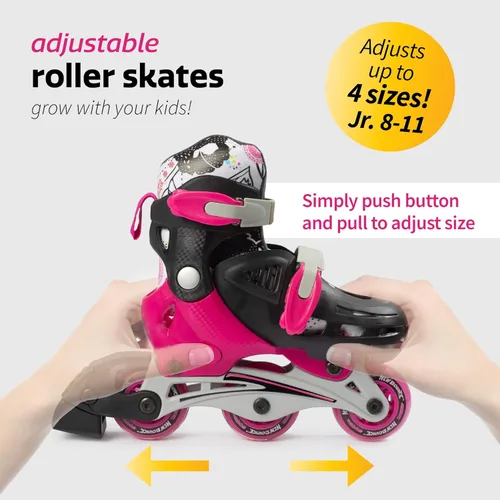 Miniatura 3 de New Bounce Patines para niños pequeños – Talla de zapato EU 28-31, US Kids Junior Size 8-11, 2 en 1 Patines para niñas, convertidos de tres ruedas a