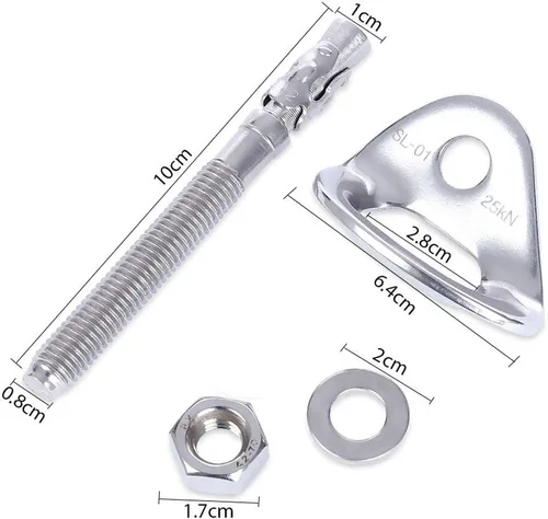 Miniatura 5 de Pernos de escalada de 25 kN anclajes de acero inoxidable para escalada perno de anclaje Perno de expansión resistente, Piton Tiedown para escalada