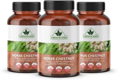 Miniatura 3 de Extracto de castaño de indias Aescin 20% – 1000 mg Cápsulas veganas Suplemento de hierbas – Sin OMG, sin gluten – Suministro para dos meses