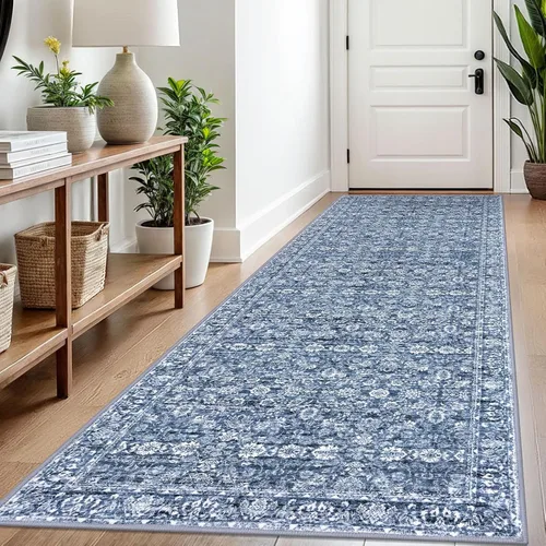 Miniatura 55 de SIILOOM Alfombra antideslizante de pasillo moderna de 2 x 5, súper suave, para pasillos, decoración para cocina, alfombras para pasillos sin 2-Verde