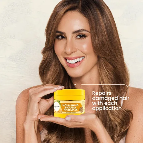 Miniatura 2 de ANYELUZ Mascarilla intensiva para el cabello de plátano - Reparación profunda e hidratación para cabello dañado y seco