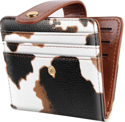Miniatura 19 de Carteras pequeñas para mujer, diseño delgado y minimalista, tarjetero plegable para bolsillo o bolso, Mariposas negras