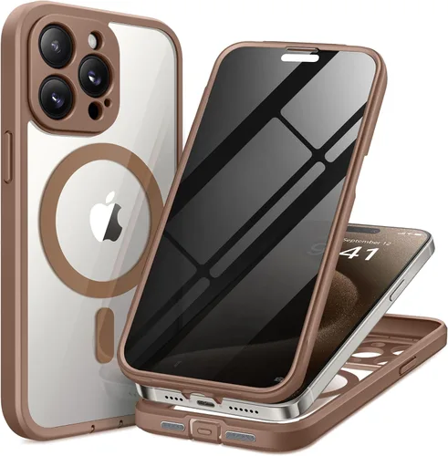 Miniatura 13 de TIESZEN Funda para iPhone 15, compatible con MagSafe, protector de pantalla de privacidad integrado y protección de cámara, antiespía, cuerpo