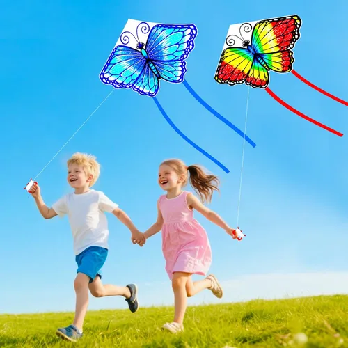 Miniatura 4 de YongnKids Cometa para niños fácil de volar – Cometas para niños, niñas, niños y adultos, fácil de volar, perfecto para Pascua, cumpleaños, idea