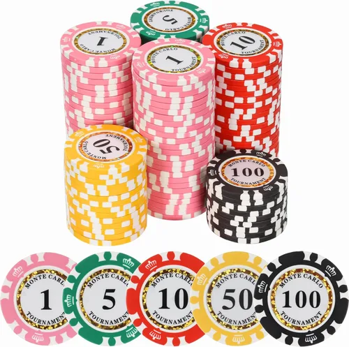125 piezas de fichas de póquer de arcilla Denominaciónes 13.5 gramos Fichas de casino de Blacakjack Fichas de póquer compuestas de arcilla y hierro